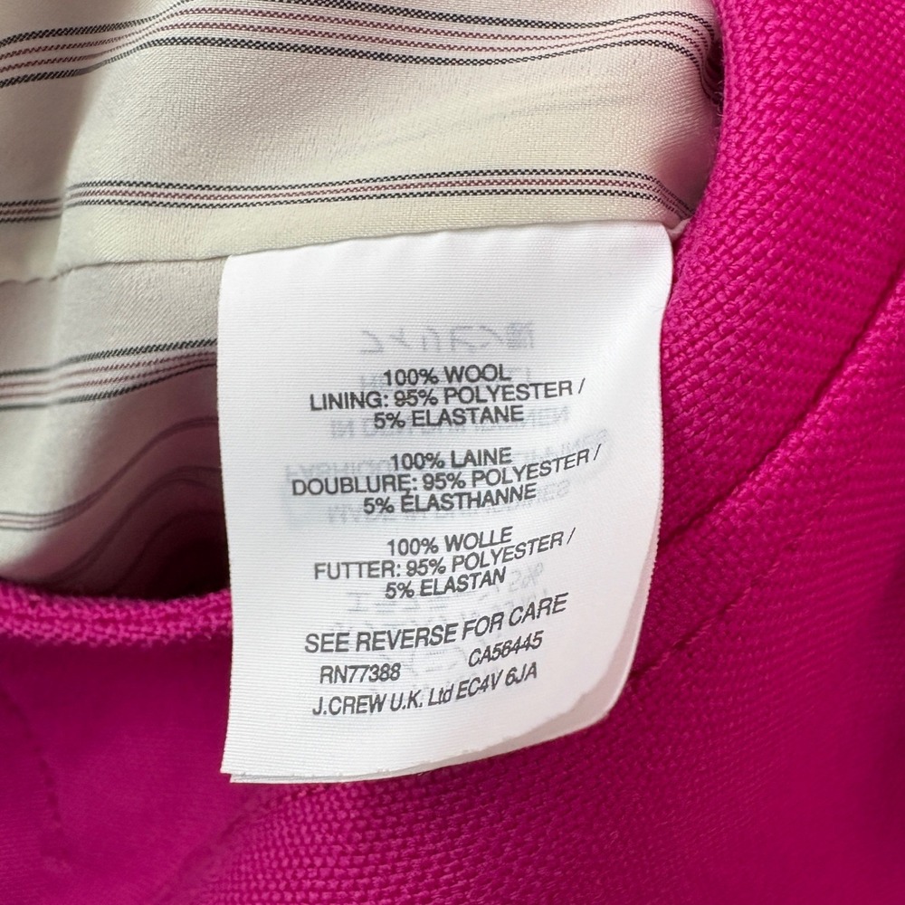 J.CREW Rhodes Blazer Women's 0 Pink Wool‎ Gold Button Professional Barbiecore - Picture 7 of 11